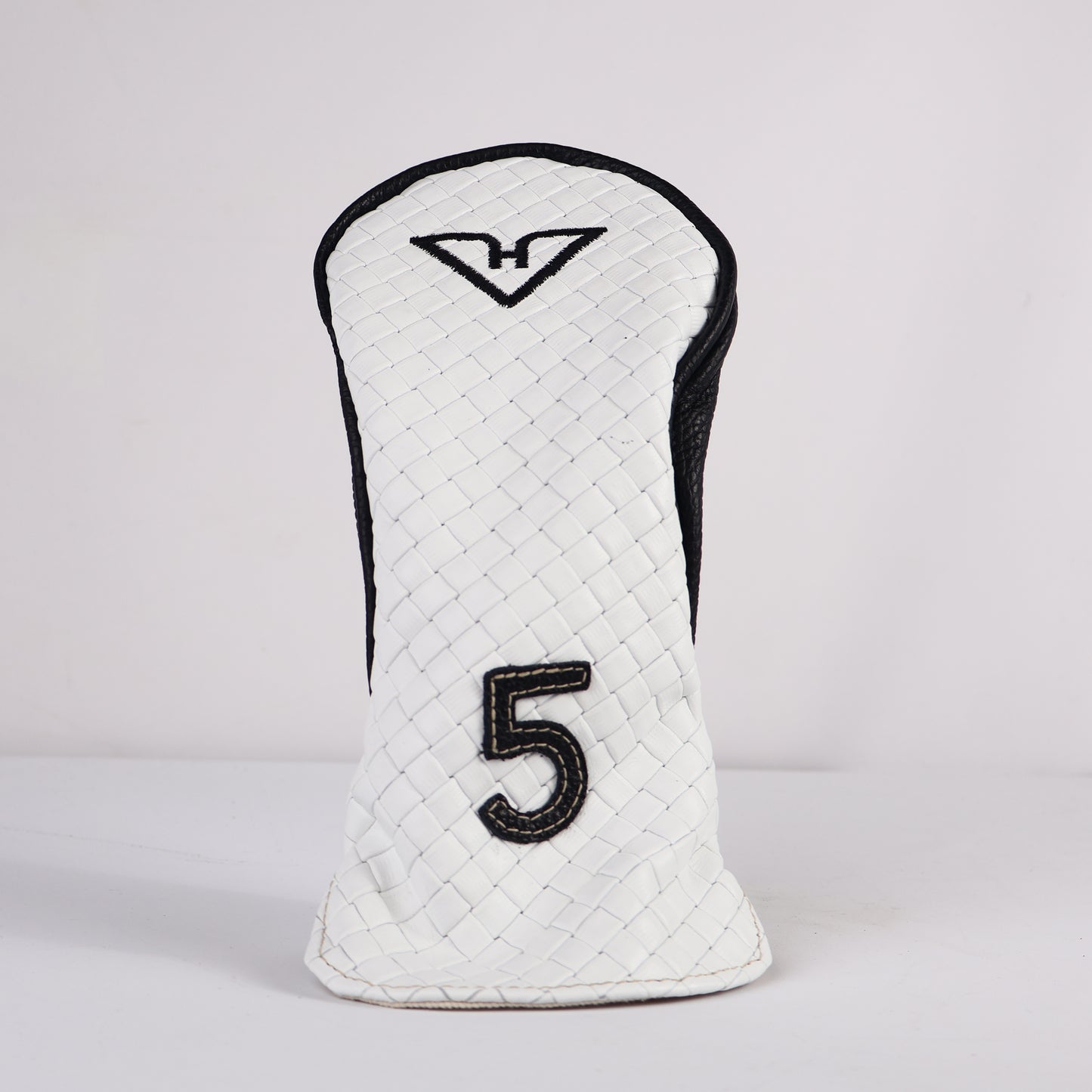 Triptych Wood Headcover: White Sassari + Pitch Black