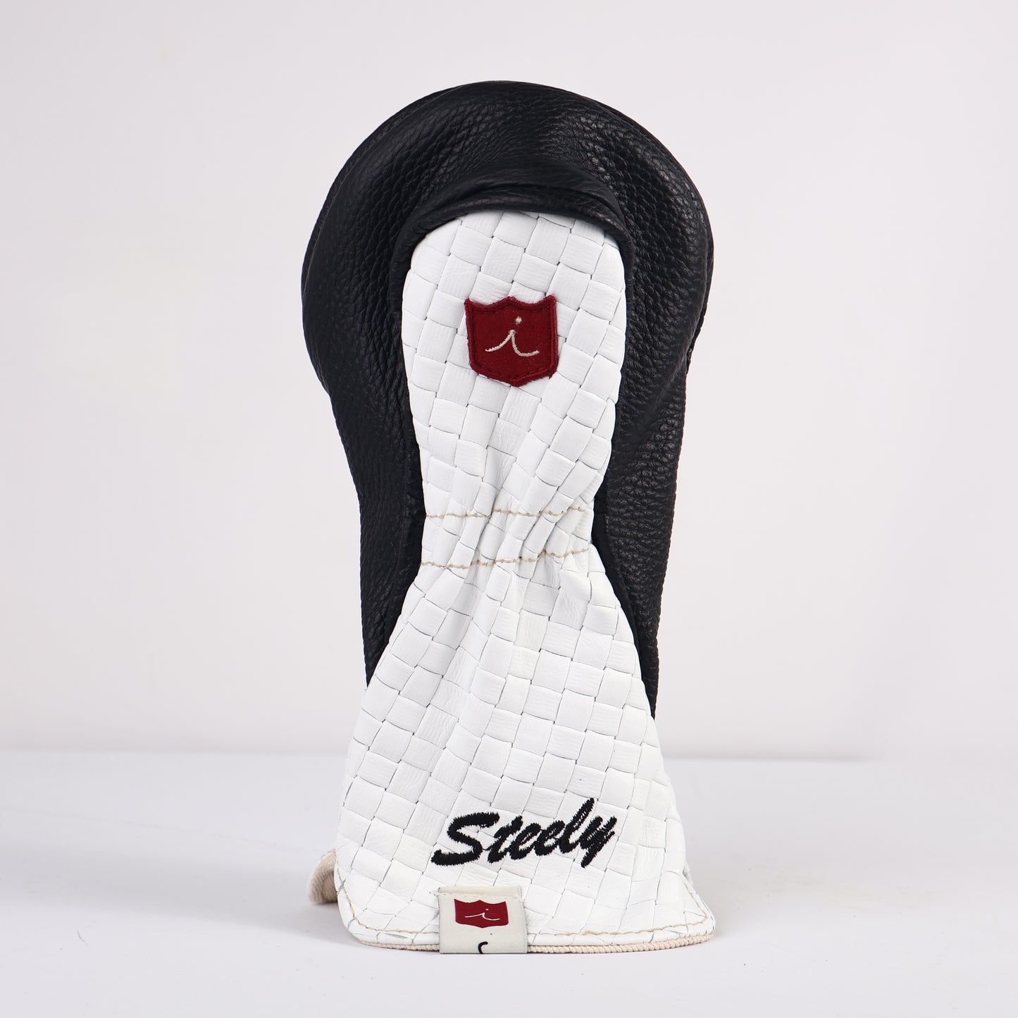 Triptych Wood Headcover: White Sassari + Pitch Black