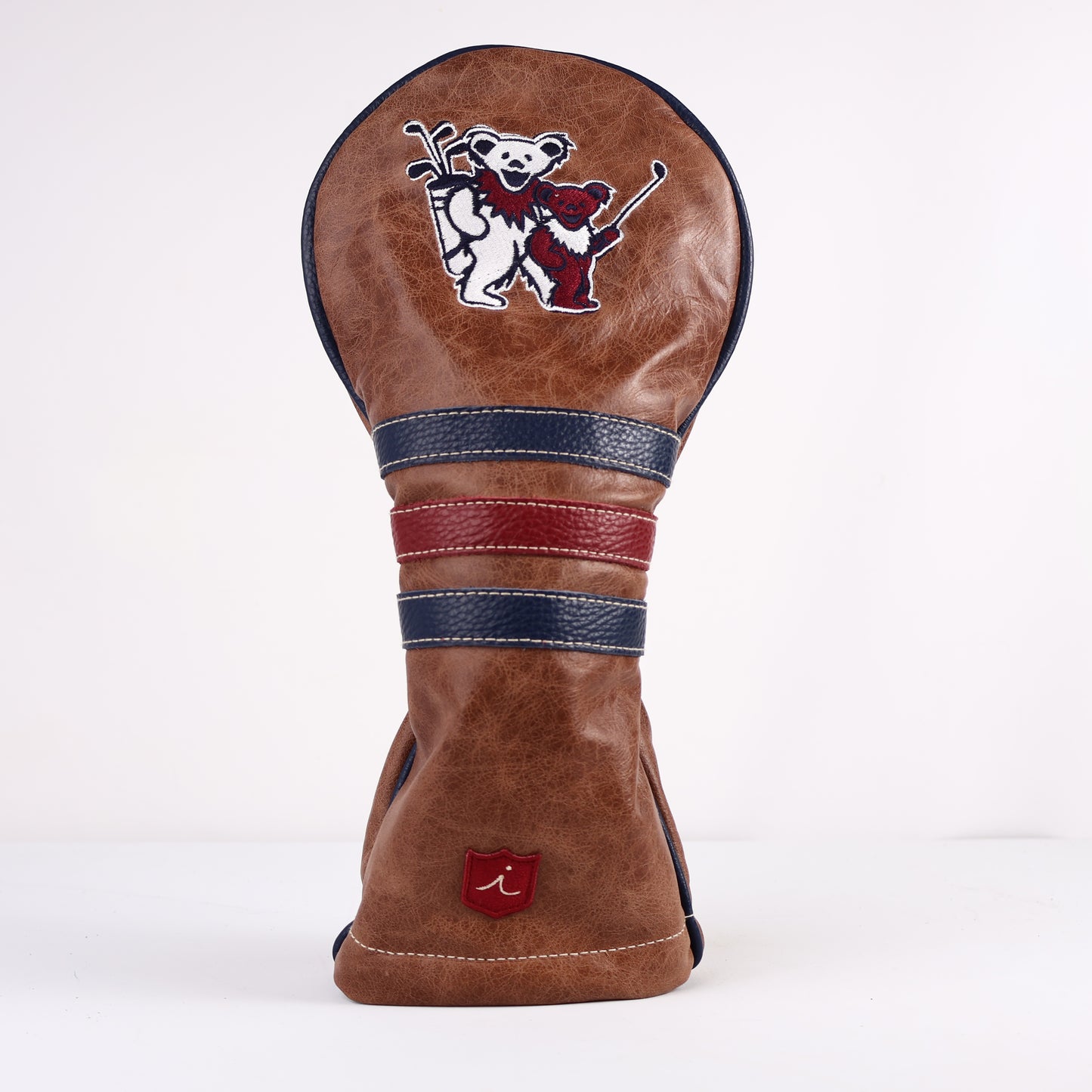 Driver Headcover: Tobacco Brown + Navy + Crimson