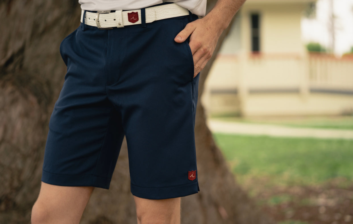Custom Tour Short: Navy + White Croc