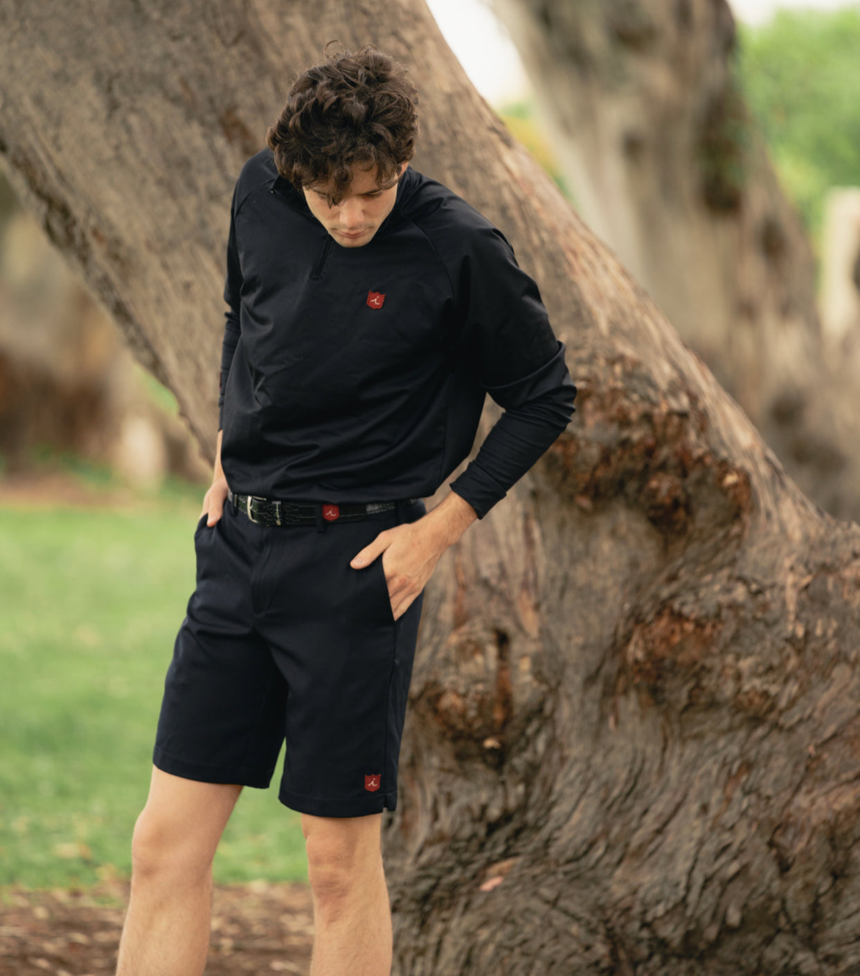 Custom Tour Short: Black + Black Croc