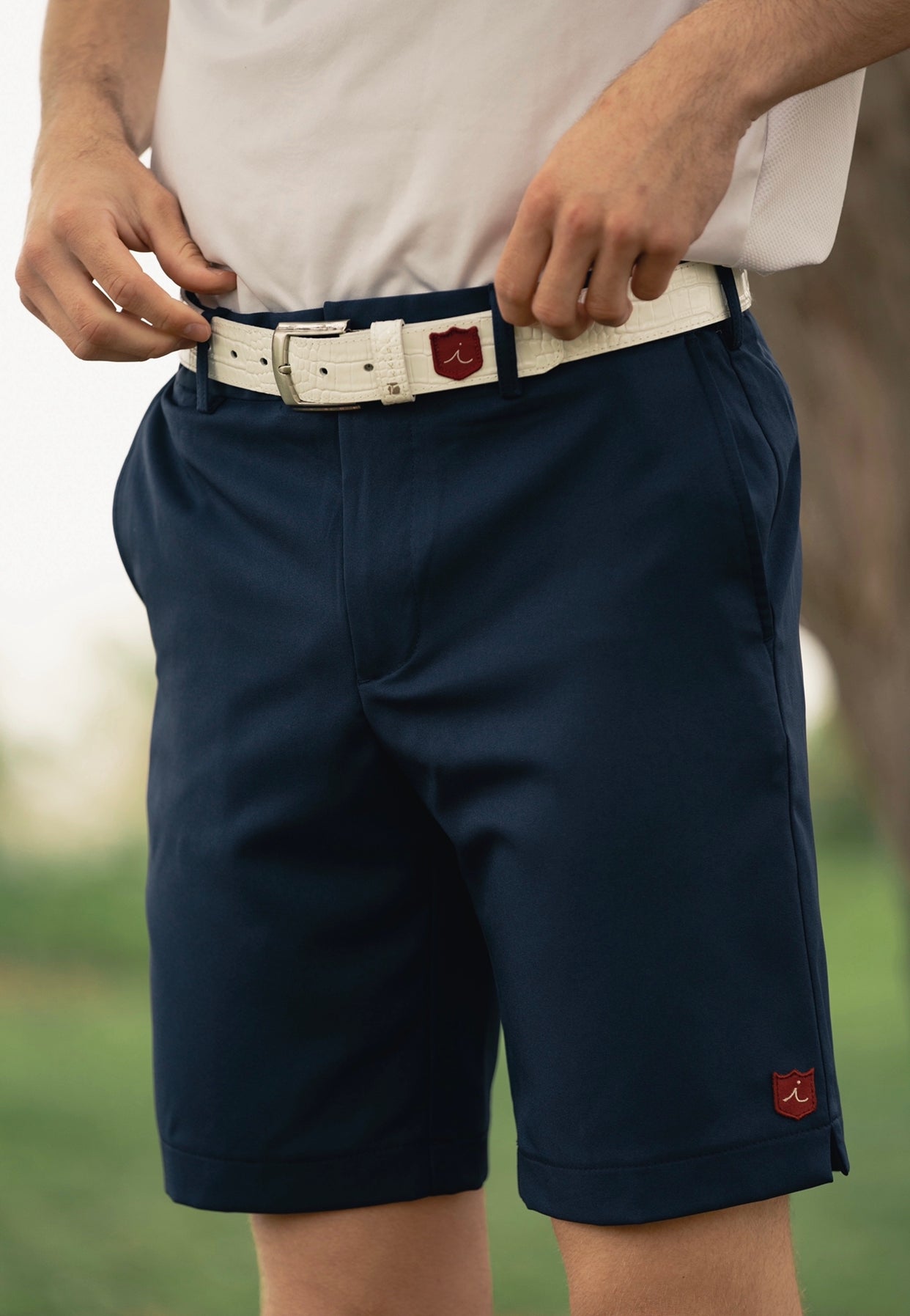 Custom Tour Short: Navy + White Croc