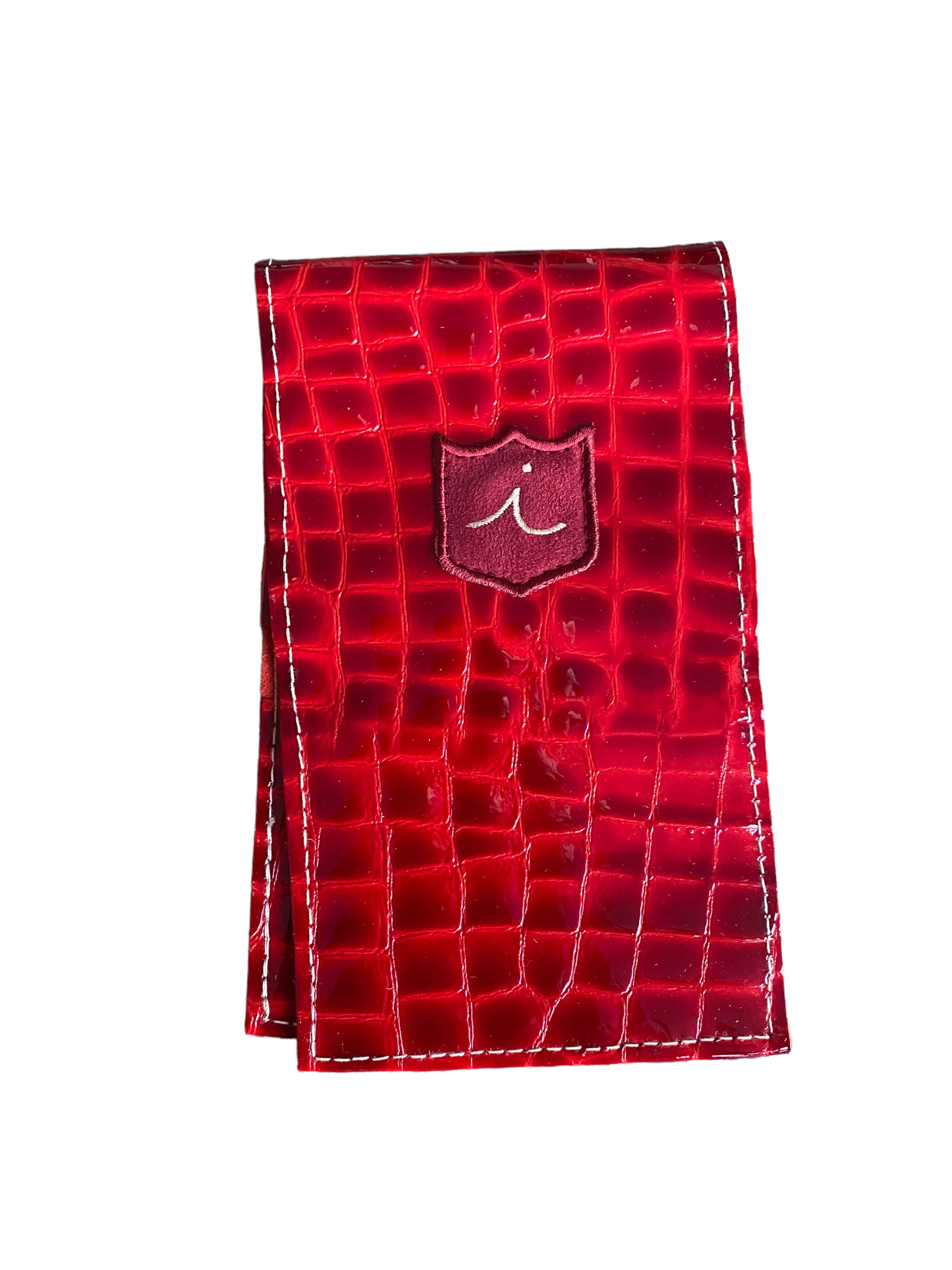Scorecard Holder: Red Patent Croc