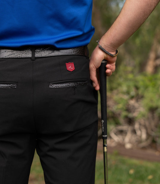 Custom Tour Short: Black + Black Croc