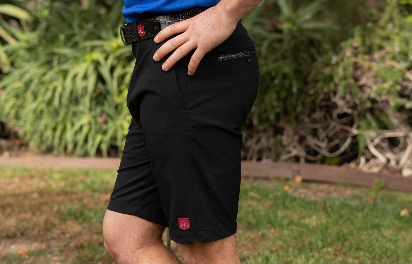 Custom Tour Short: Black + Black Croc