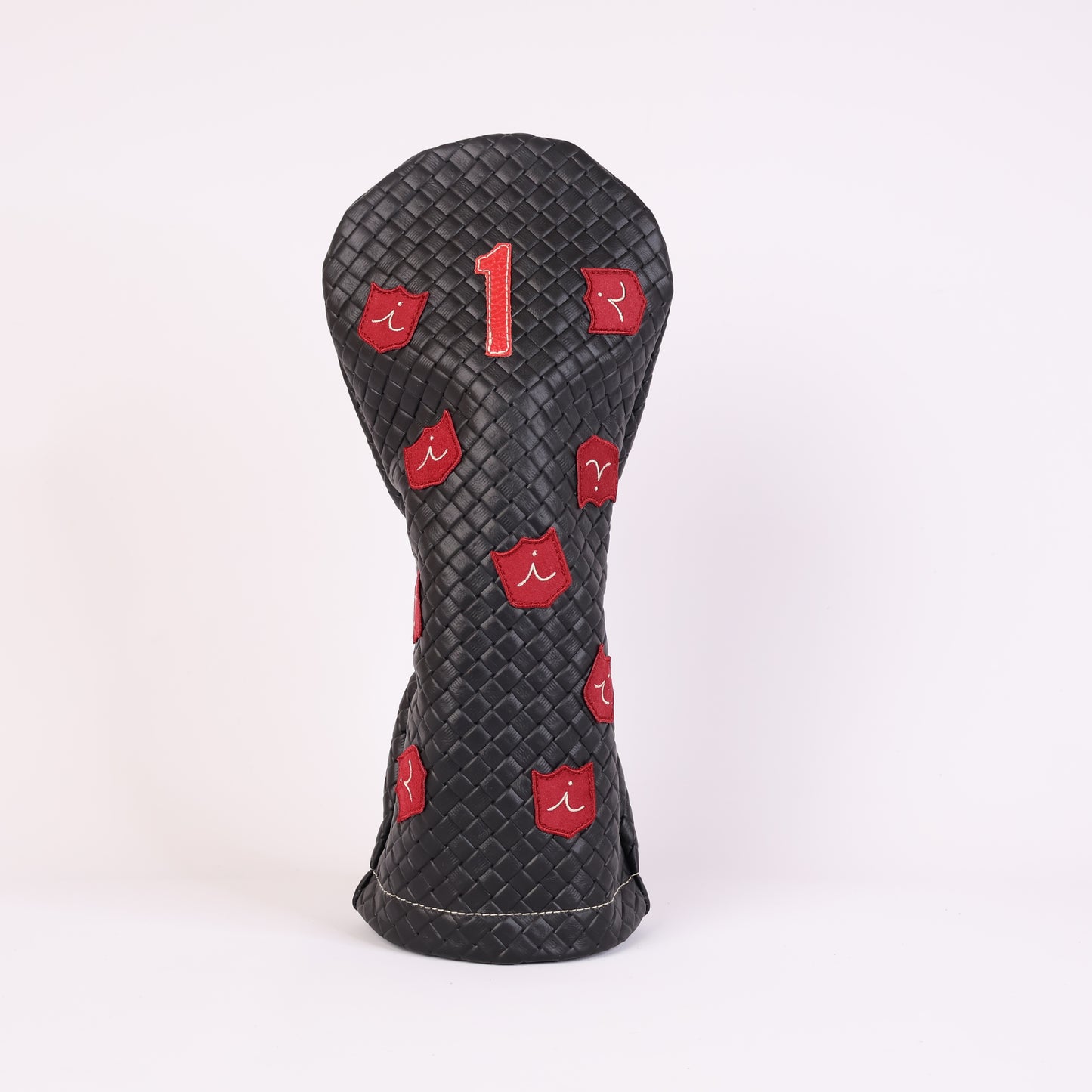 Dancing Crest Headcover: Black Sassari + Sunday Red