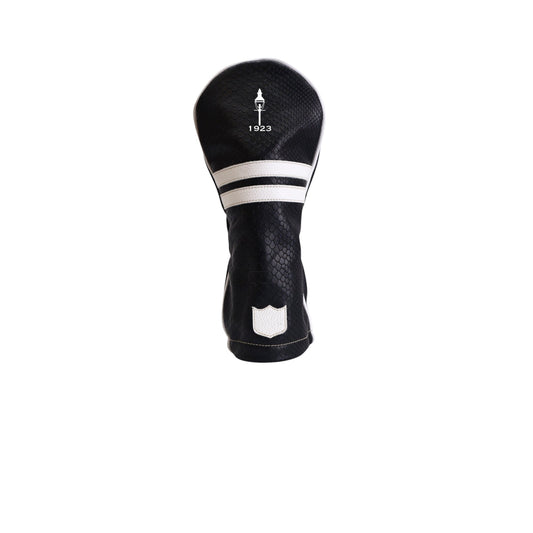 Timeless Headcover: Black Boa + Pure White