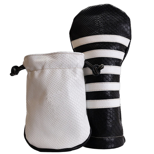 POLO HEADCOVER: BLACK BOA + PURE WHITE