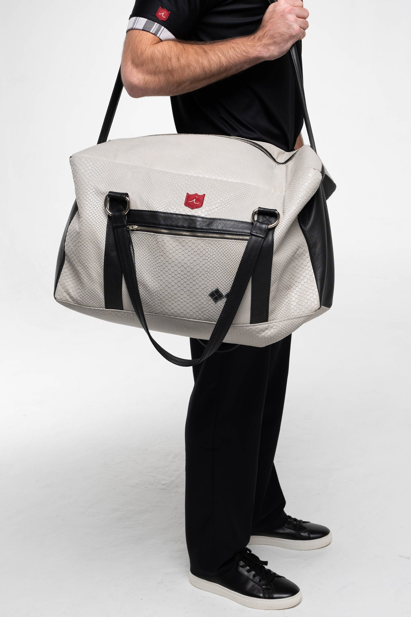 Exotic Duffel Bag: Gray Boa / Pitch Black