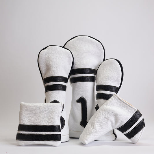 TIMELESS HEADCOVER: PURE WHITE + PITCH BLACK