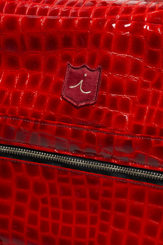 Exotic Duffel Bag: Red Patent Croc
