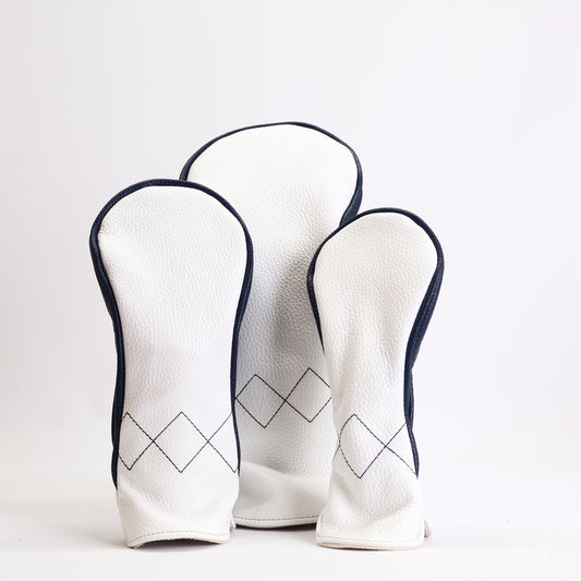 TRIPTYCH HEADCOVER: PURE WHITE + NAVY