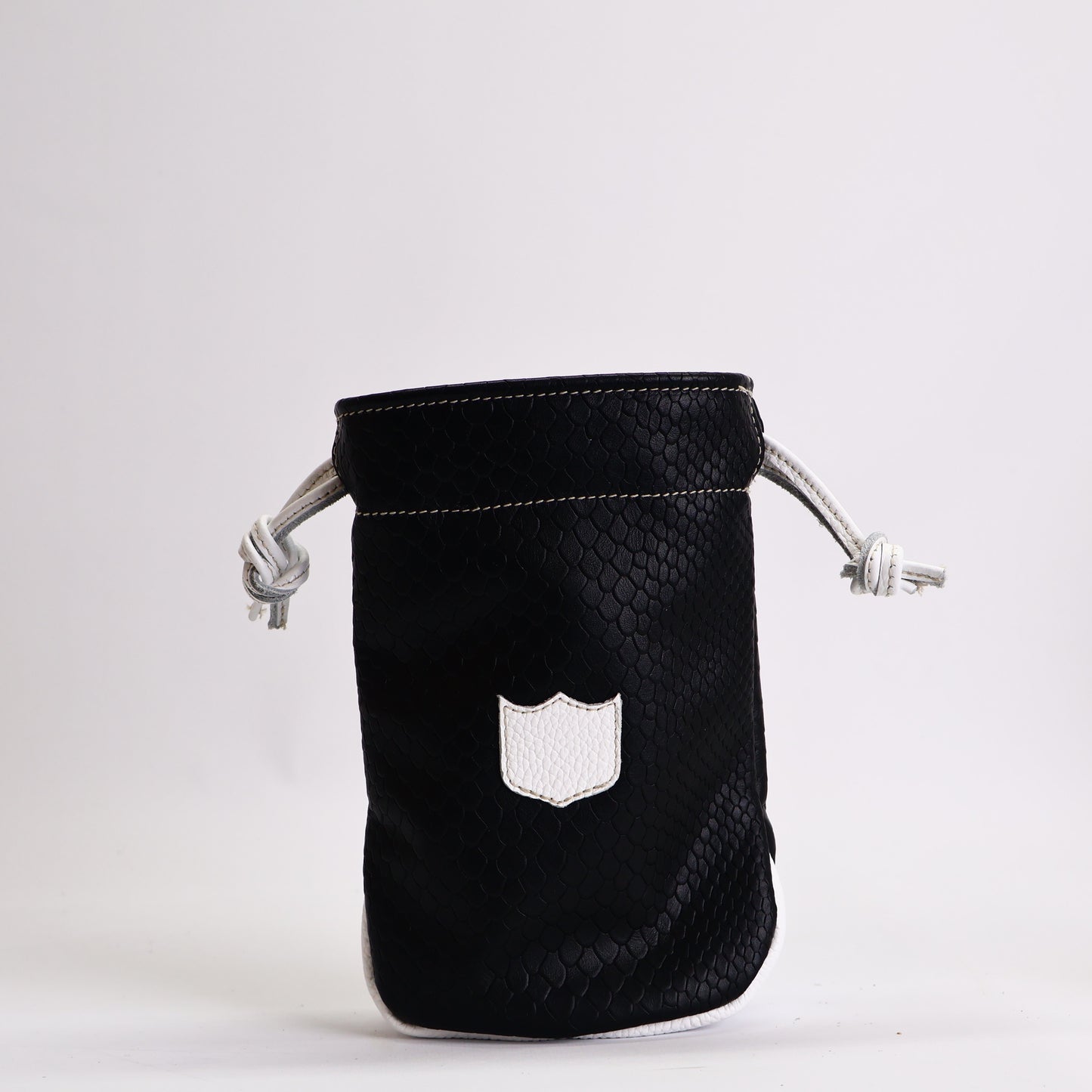 Valuables Pouch: Black Boa + Pure White