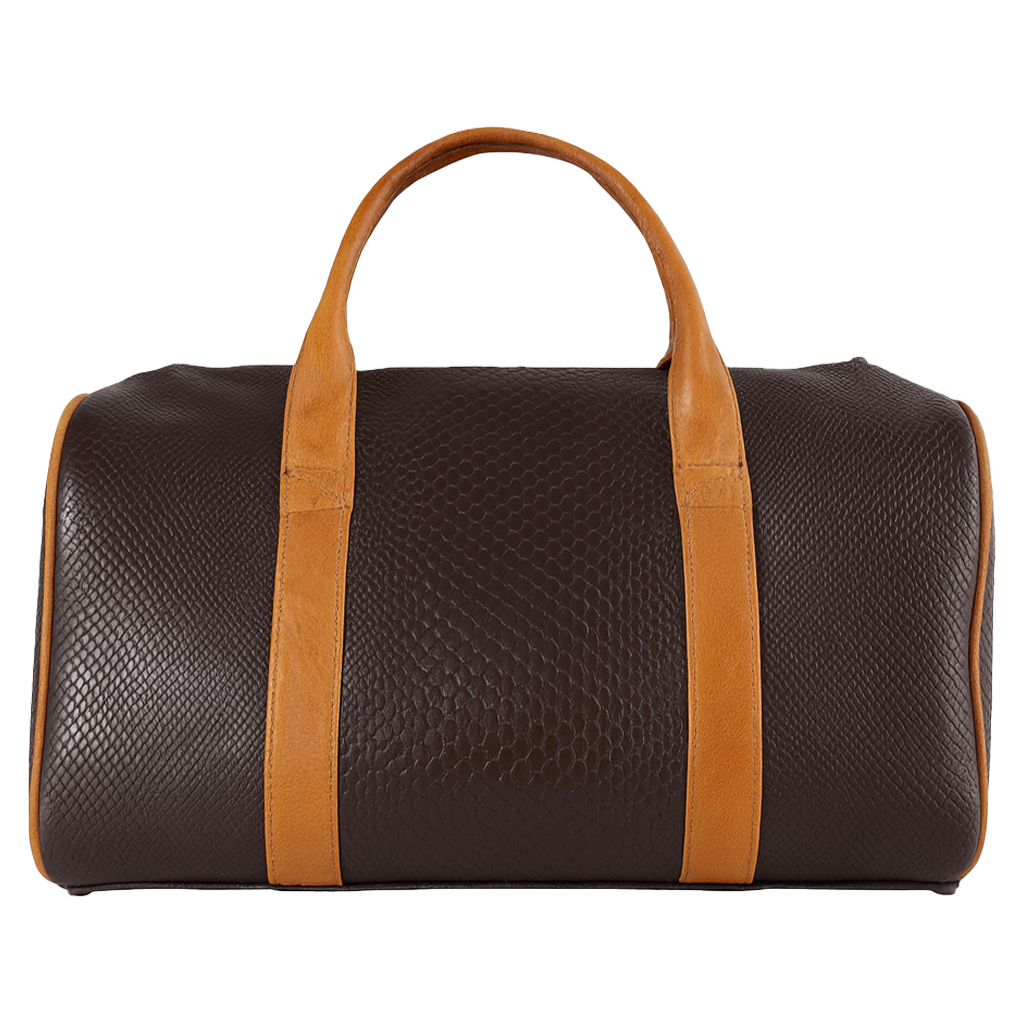 Milano Duffel Bag: Brown Boa + Carmel