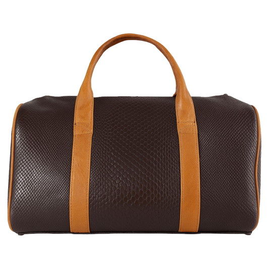 Milano Duffel Bag: Brown Boa + Carmel