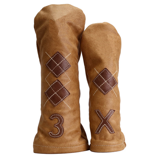 ARGYLE HEADCOVER: VERMONT HONEY + TOBACCO BROWN