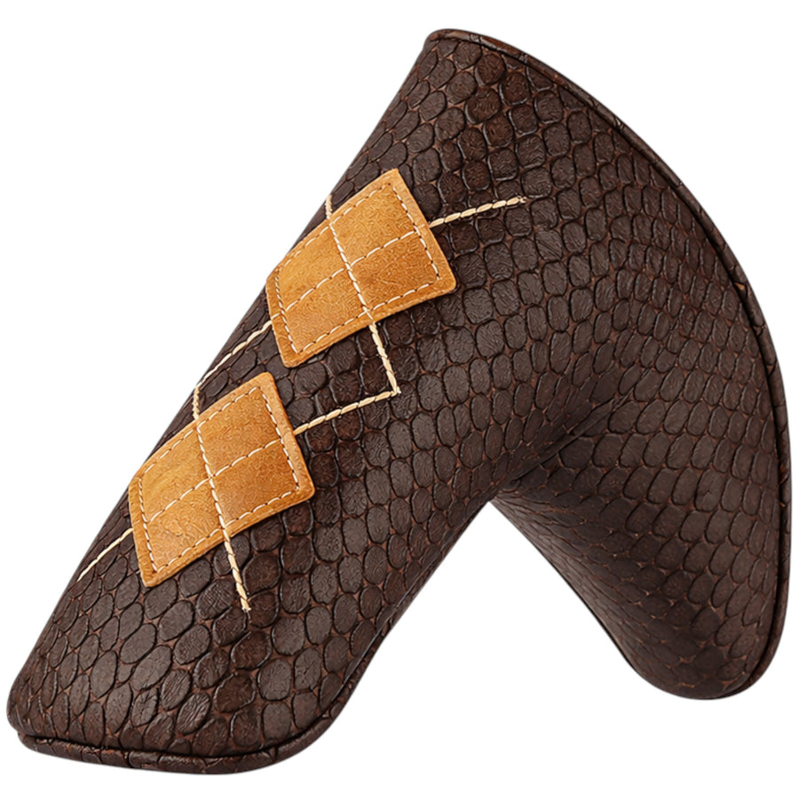 The Argyle Leather Blade Putter Cover