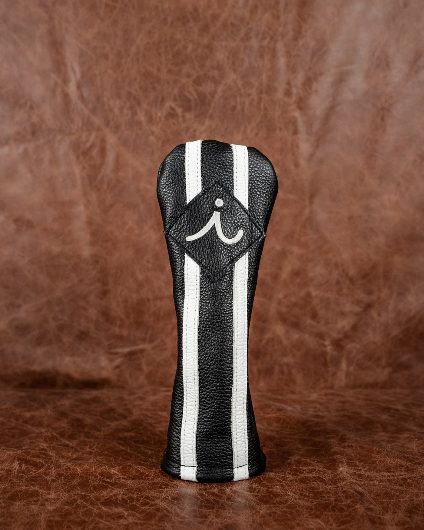 iliac Tuxedo fairway wood headcover, black and white striped leather