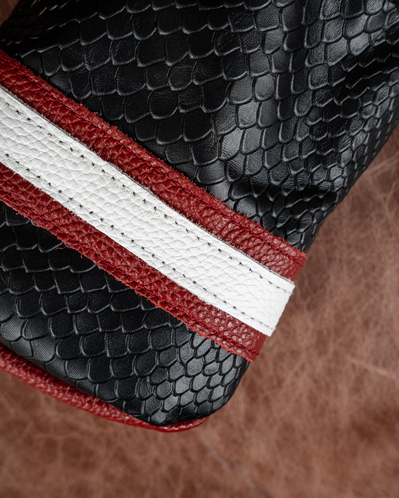 Black Boa + Pure White + Crimson