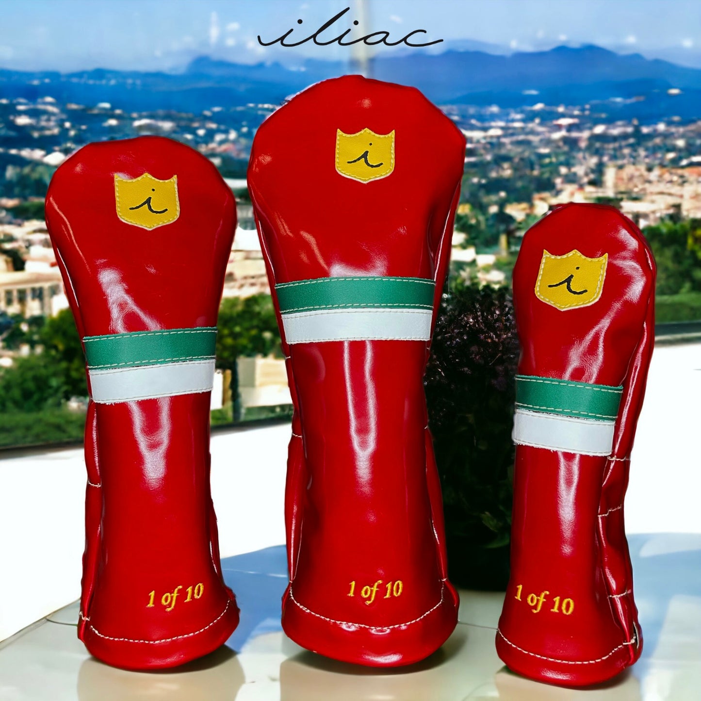 Limited Ferrari Headcover Set (10 Made): Driver, 3 Wood, Hybrid