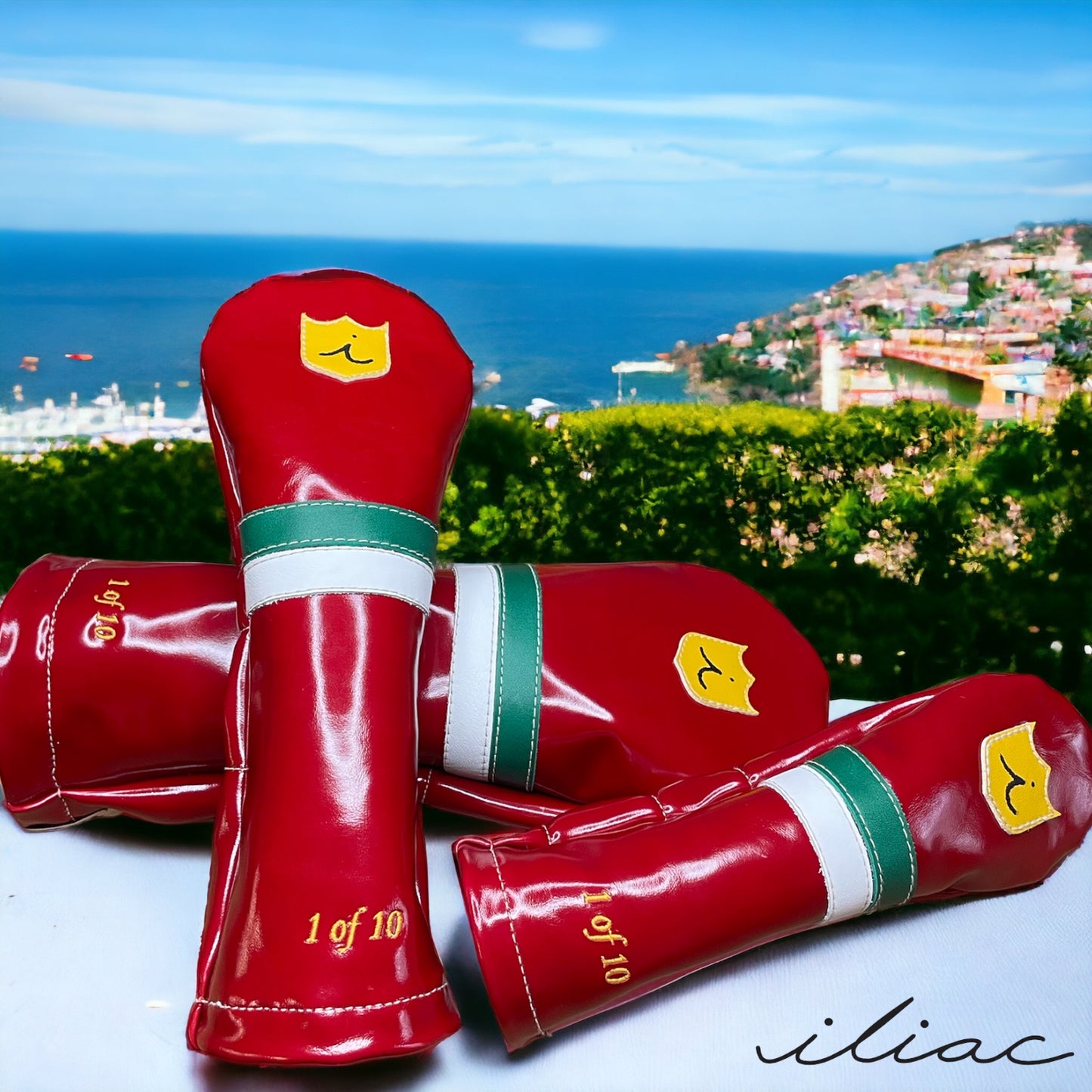 Limited Ferrari Headcover Set (10 Made): Driver, 3 Wood, Hybrid