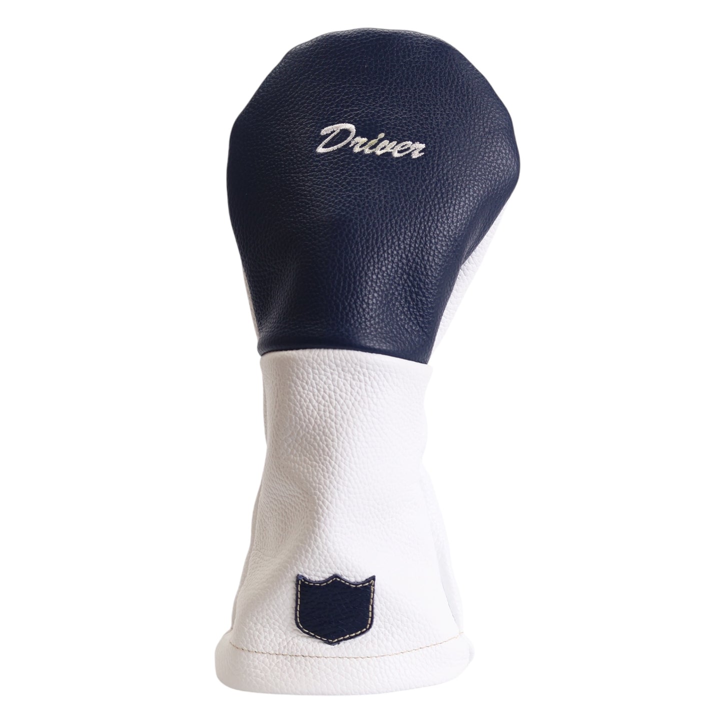 SPLIT PANEL SCRIPT HEADCOVER: PURE WHITE + NAVY