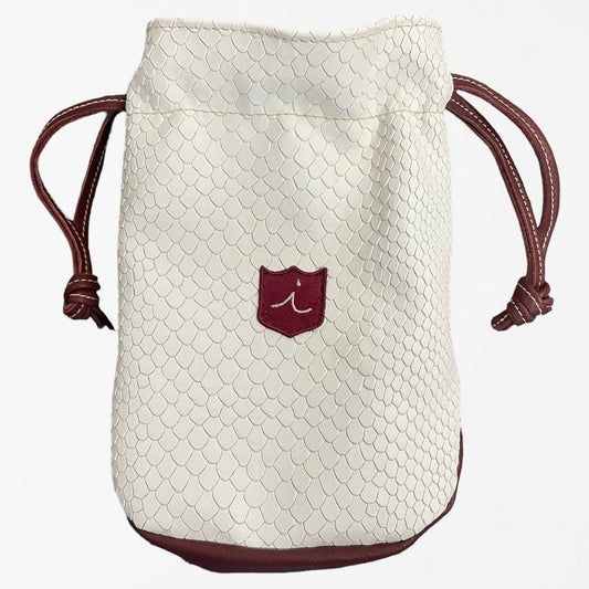 Valuables Pouch: White Boa / Oxblood