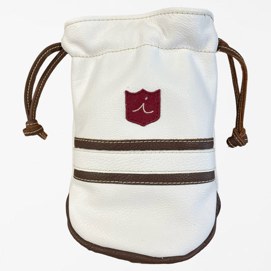 Valuables Pouch: Pure White / Aged Brown