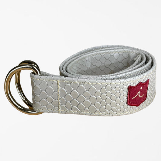 D Ring Belt: Gray Boa