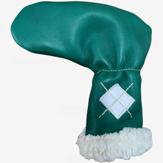 Argyle Cloud Putter Cover: Masters Green + Pure White