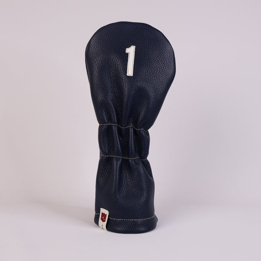 Royal Headcover: Navy + Pure White