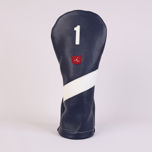 Royal Headcover: Navy + Pure White