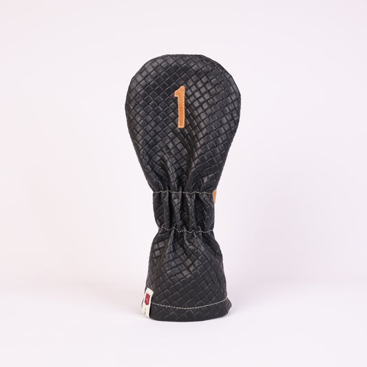 Polo Headcover: Black Sassari + Tobacco Brown / Vermont Honey