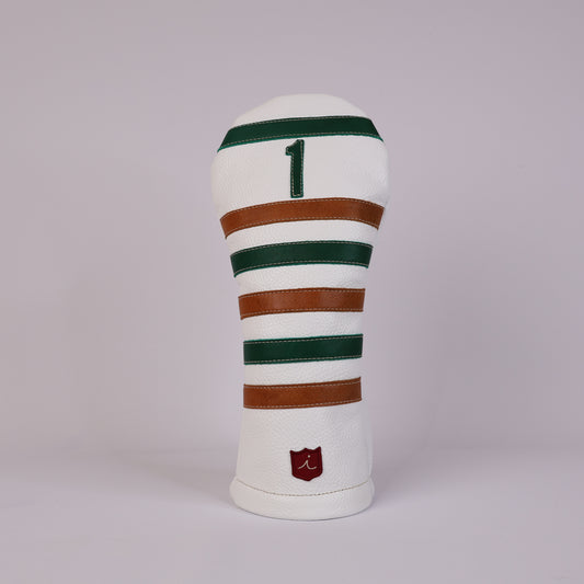 Polo Headcover: Pure White + Vermont Honey / Masters Green