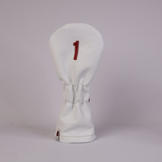 Dancing Crest Headcover: Pure White + Sunday Red