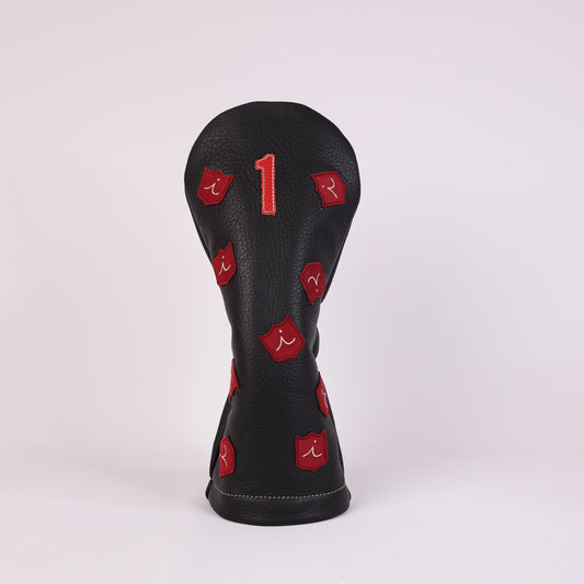 Dancing Crest Headcover: Pitch Black + Sunday Red