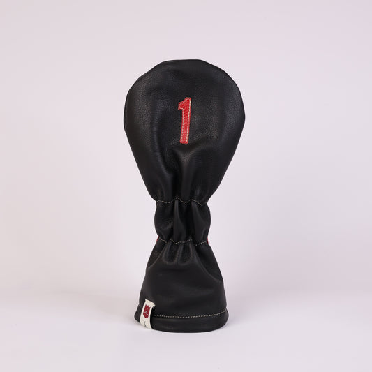Dancing Crest Headcover: Pitch Black + Sunday Red