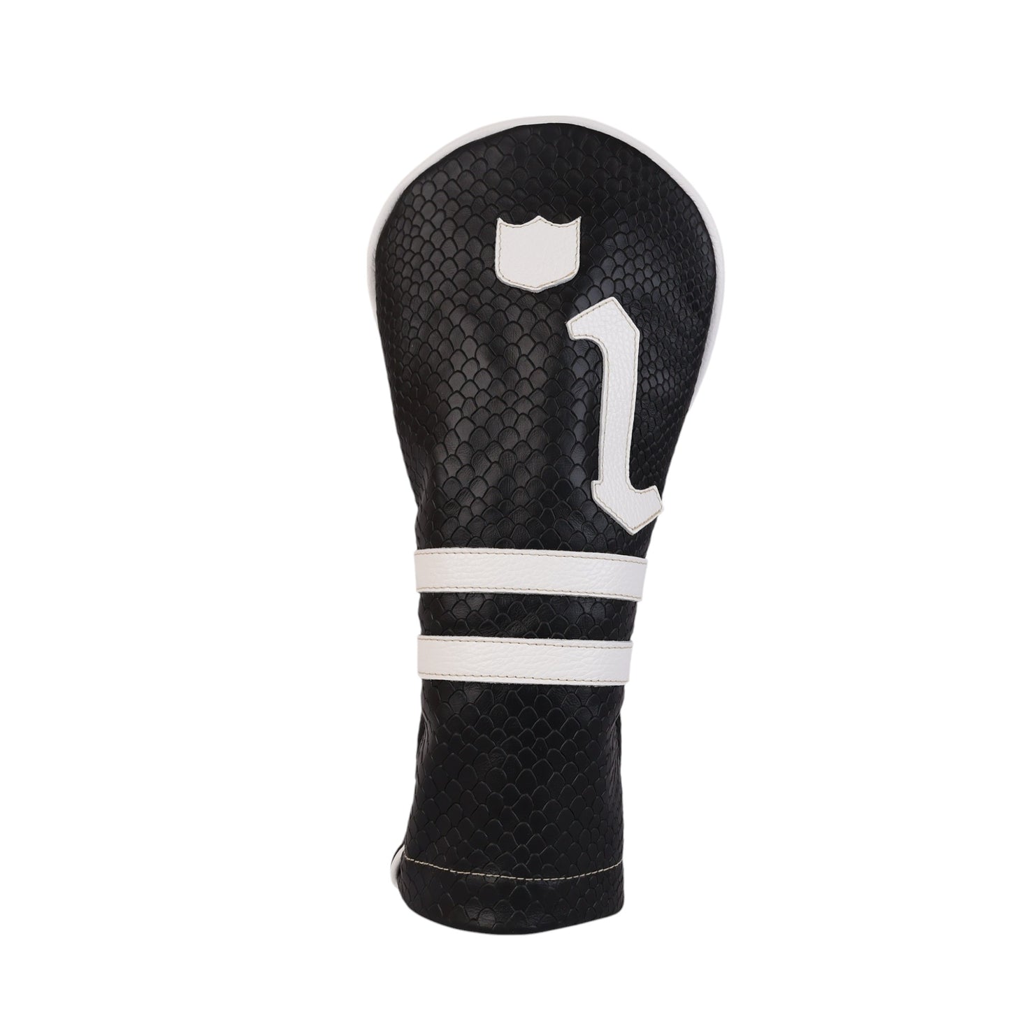 Timeless Headcover: Black Boa + Pure White