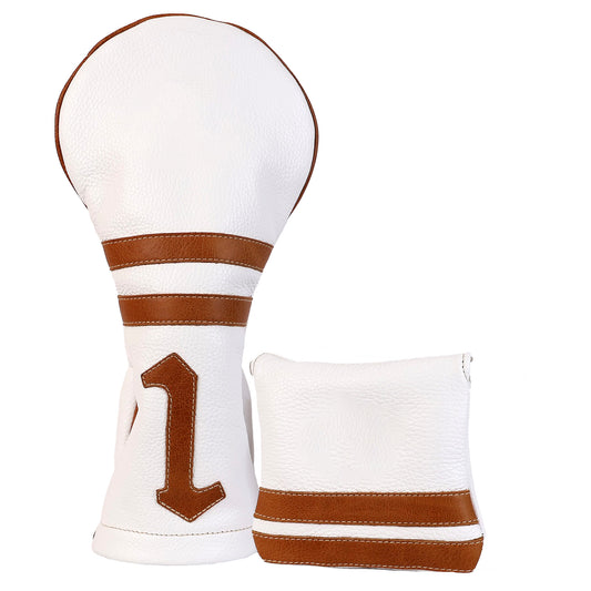 TIMELESS HEADCOVER: PURE WHITE + CARAMEL