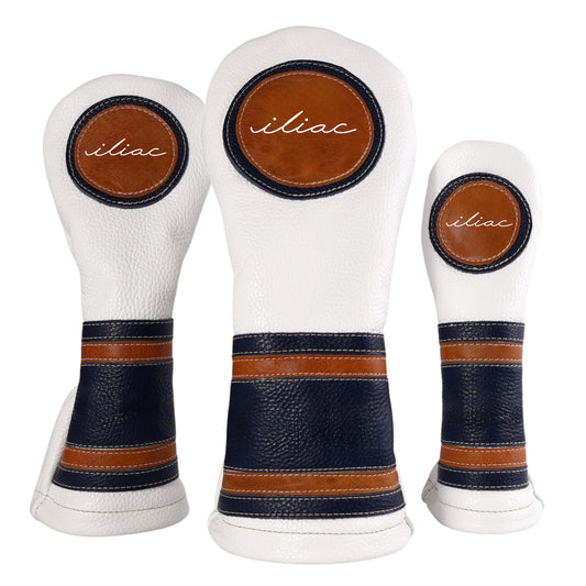 The Olympian: Pure White + Navy/ Carmel