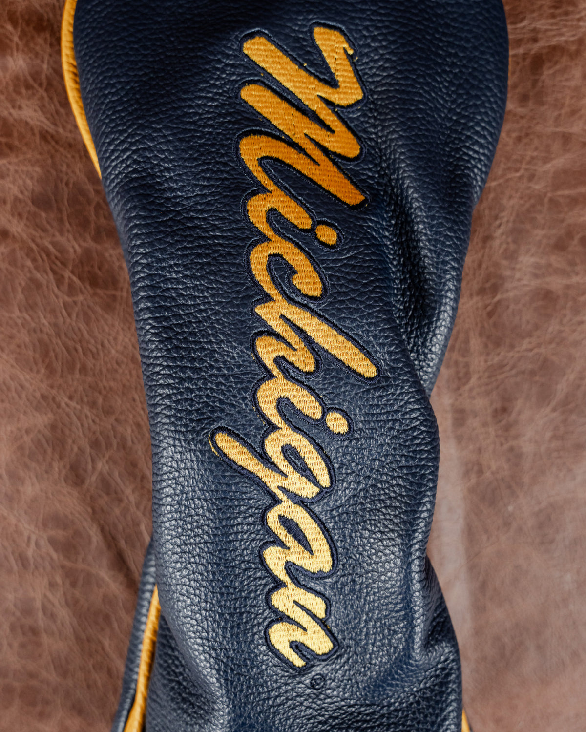 Michigan Navy Leather Driver Headcover