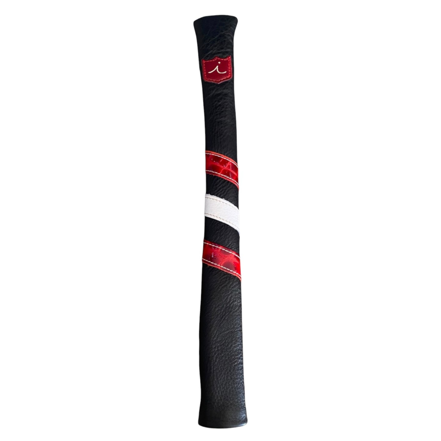 Alignment Stick Cover: Pitch Black + Red Patent Croc / Pure White