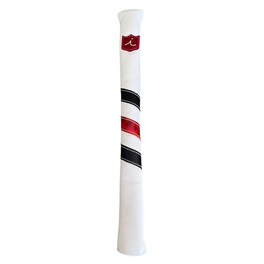 Alignment Stick Cover: Pure White + Pitch Black / Red Patent Croc