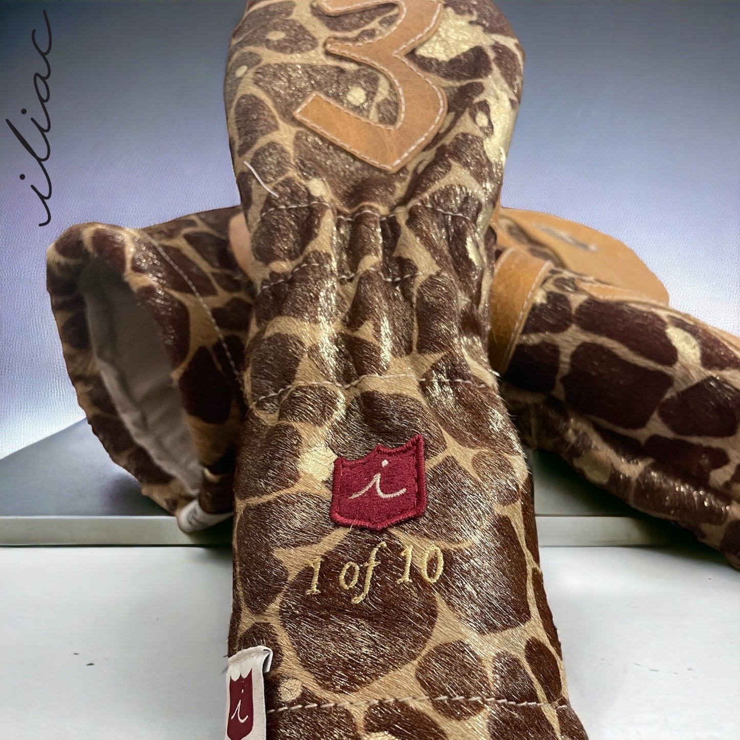 Limited Gold Foil Giraffe Headcover Set (10 Made): Driver, 3 Wood, Hybrid