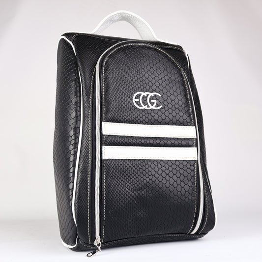 Shoe Bag: Black Boa + Pure White