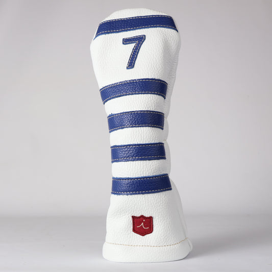 Wood Headcover: Pure White + True Blue