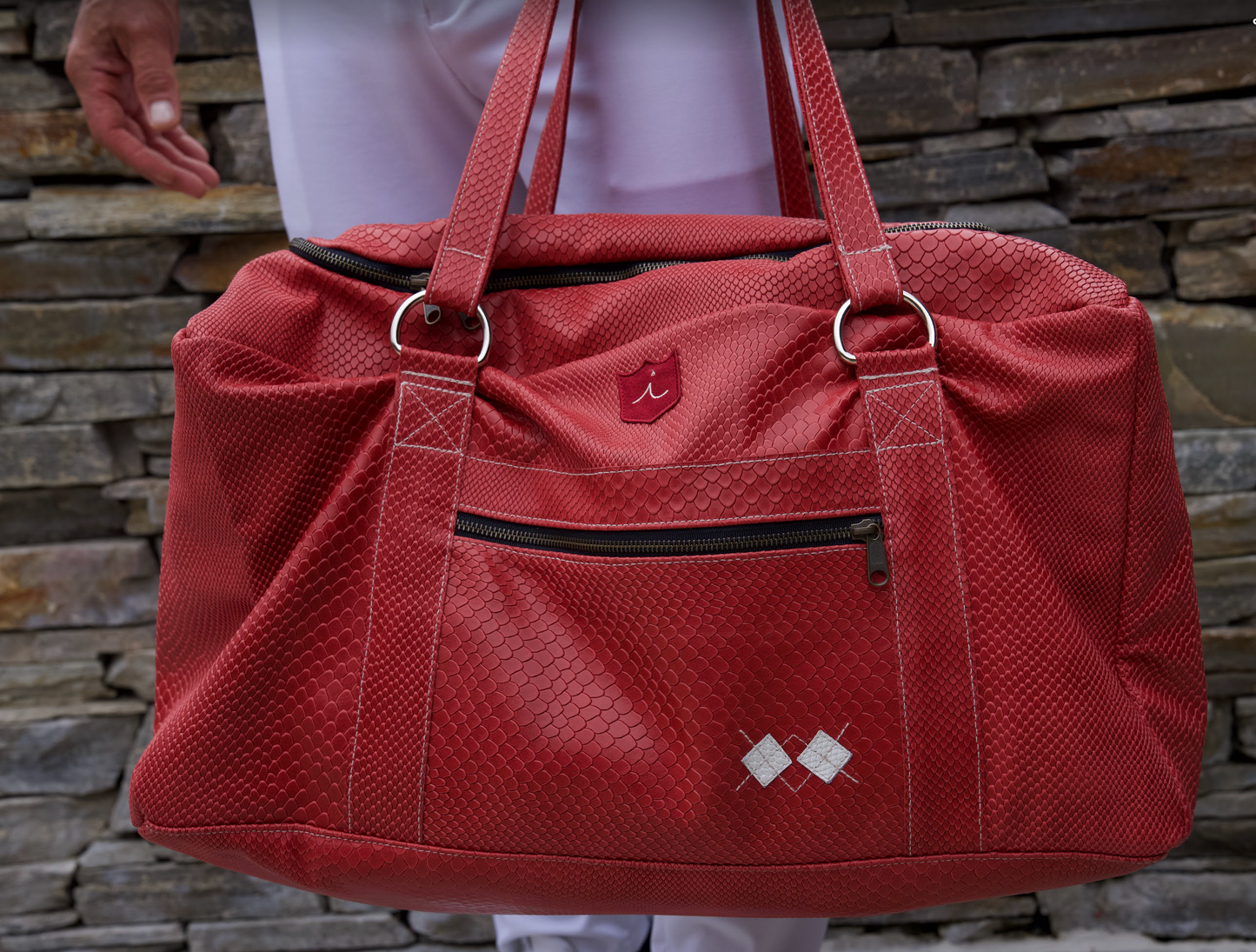 Exotic Duffel Bag: Red Boa