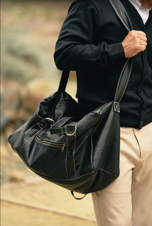 Exotic Duffel Bag: Black Boa