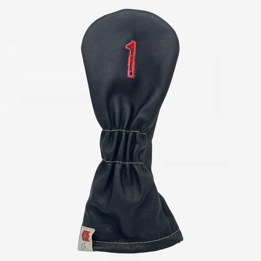 Vintage Headcover: Pitch Black + Pure White + Red Patent Croc