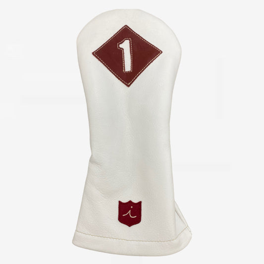 Vintage Headcover: Pure White + Oxblood